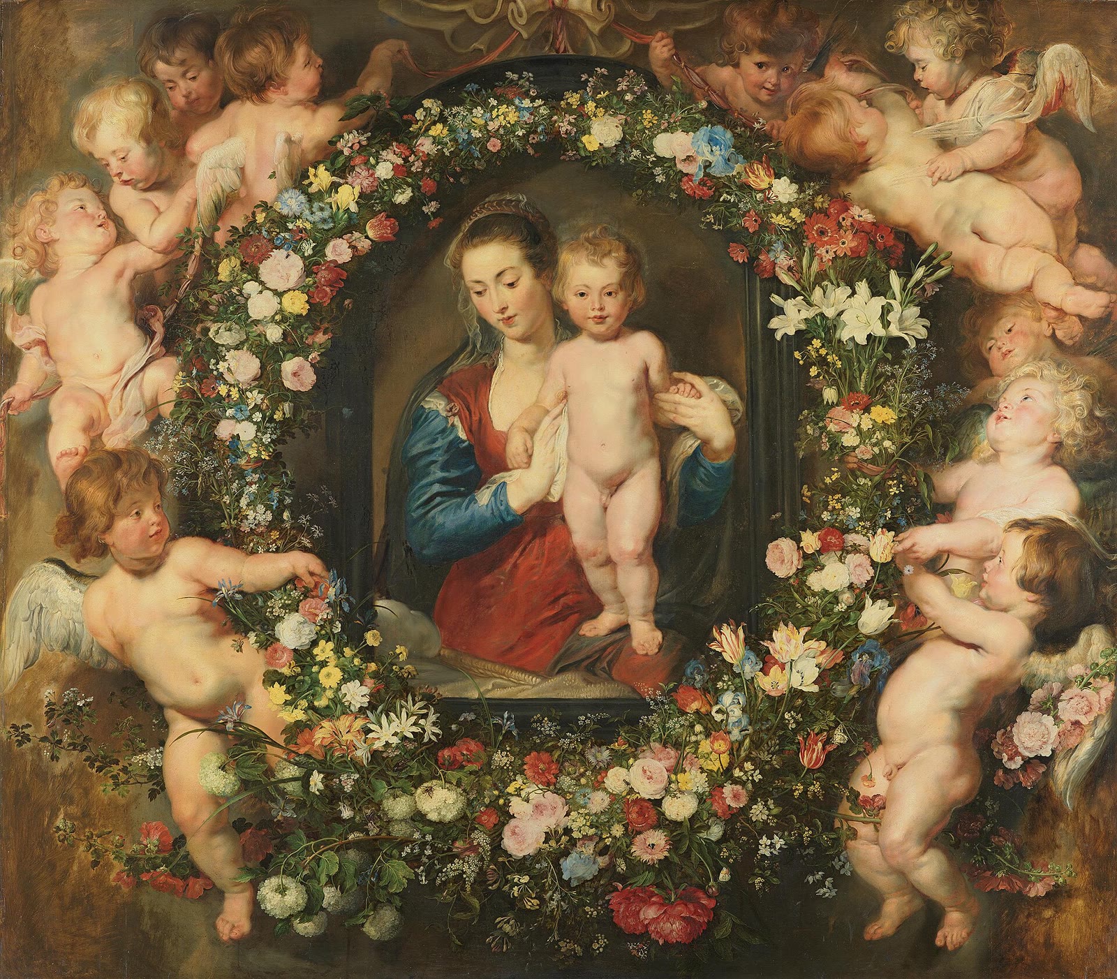 Peter Paul Rubens - Madonna in Floral Wreath